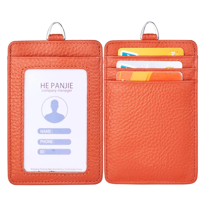 Vielseitiger RFID-blockierender Leder-Ausweishalter Karnz