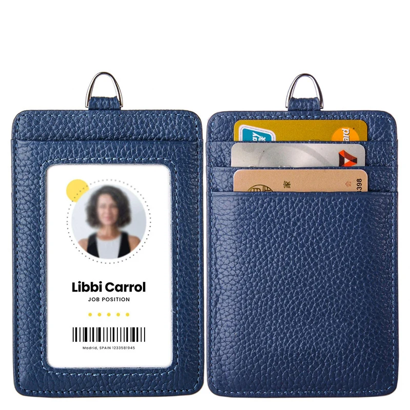 Vielseitiger RFID-blockierender Leder-Ausweishalter Karnz