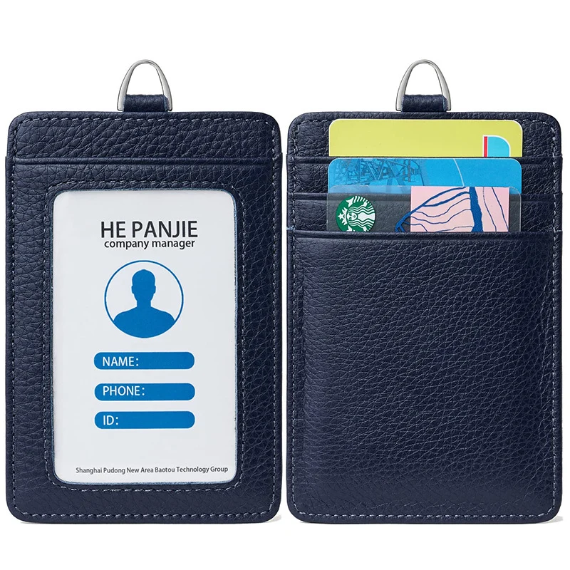 Vielseitiger RFID-blockierender Leder-Ausweishalter Karnz