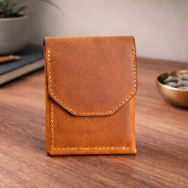 Elegante Leder RFID-blockierende Brieftasche Karnz