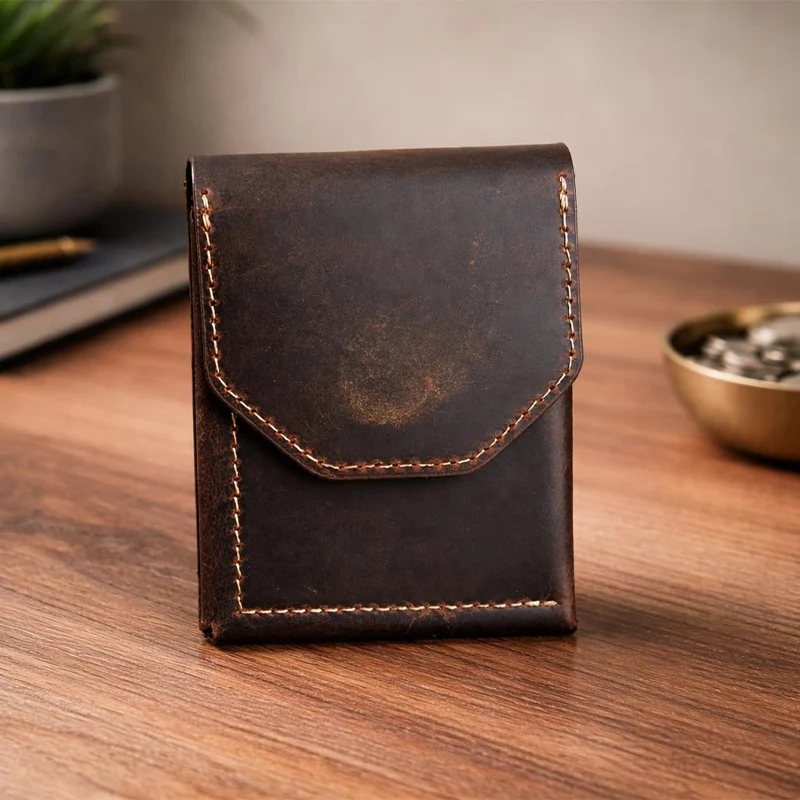 Elegante Leder RFID-blockierende Brieftasche Karnz