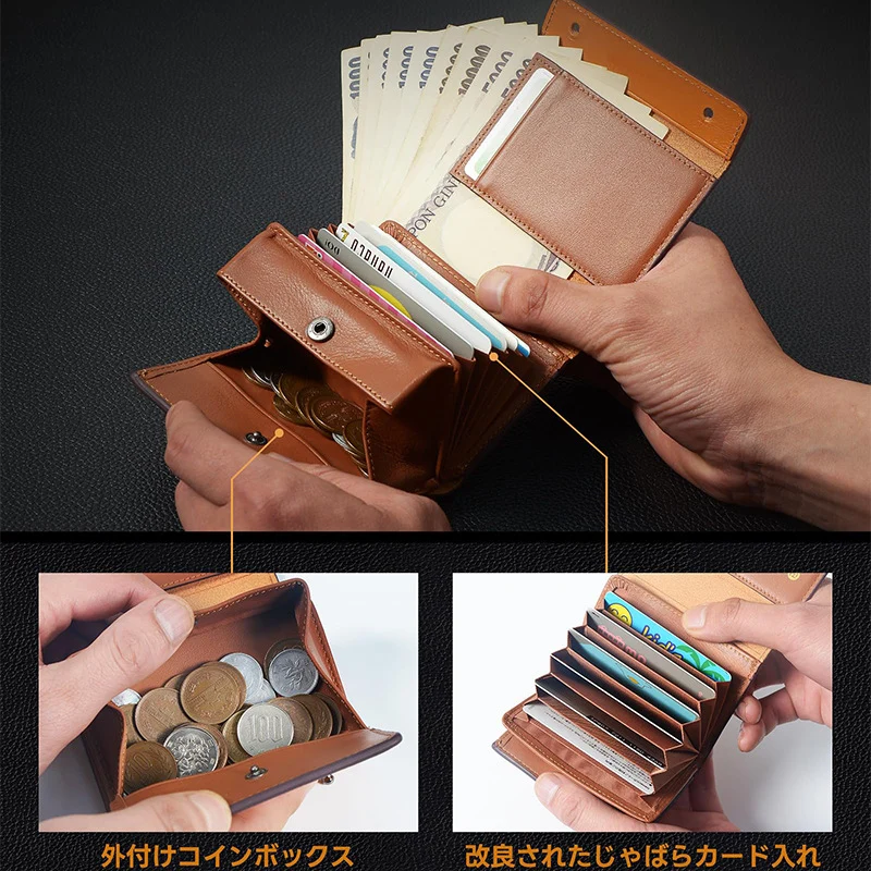 Premium Leder Mehrfach-Fach Geldbörse Karnz