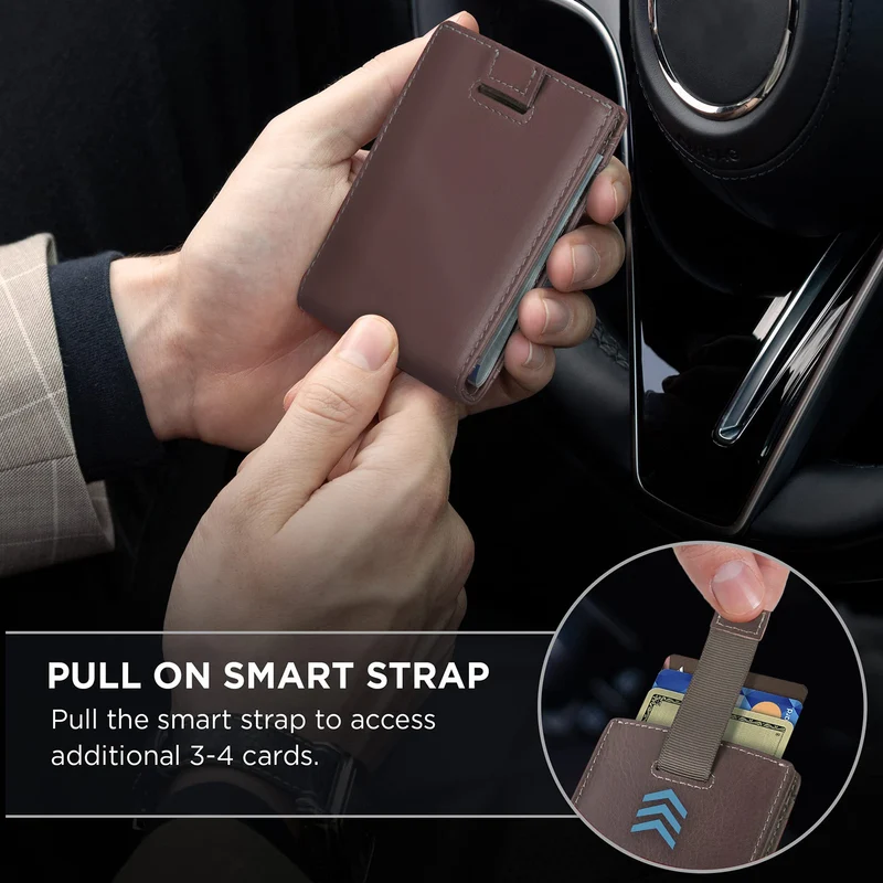 Ultra-Slim RFID-Blockierende Leder Kartenhalter Karnz