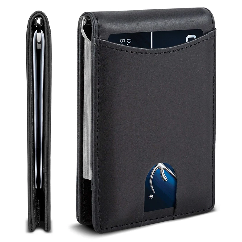 Ultra-Slim RFID-Blockierende Leder Kartenhalter Karnz