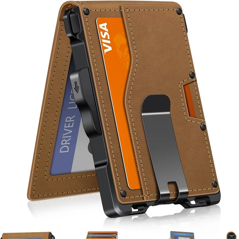 Ultra-Slim RFID-Blockierende Kartenhalter Geldbörse Karnz