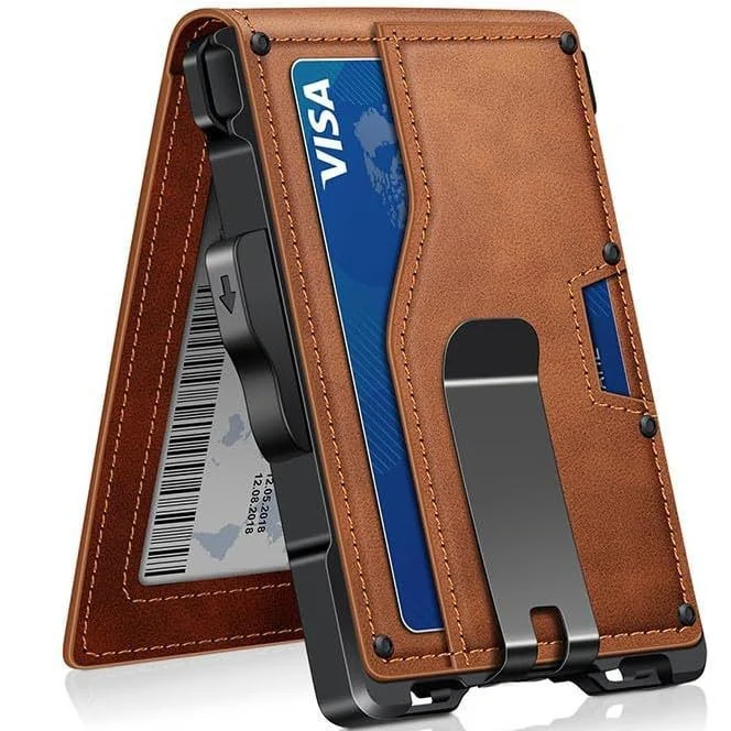 Ultra-Slim RFID-Blockierende Kartenhalter Geldbörse Karnz