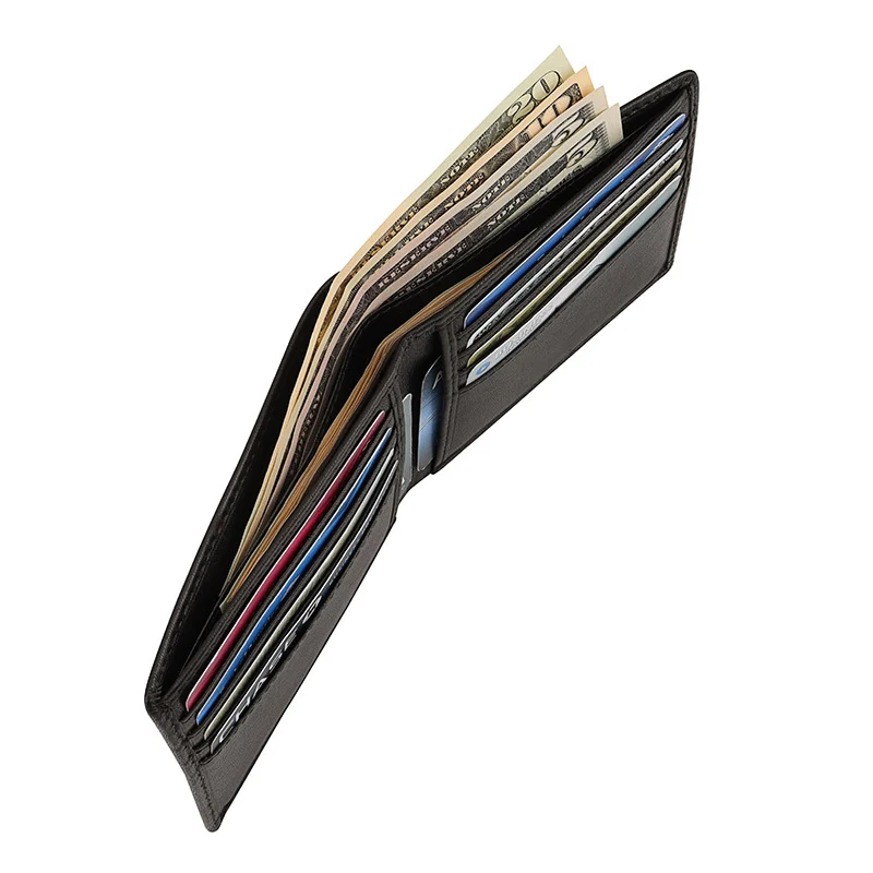 Texturiertes Leder Bi-Fold Wallet Karnz