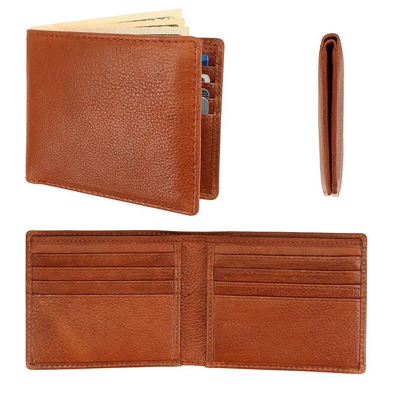 Texturiertes Leder Bi-Fold Wallet Karnz