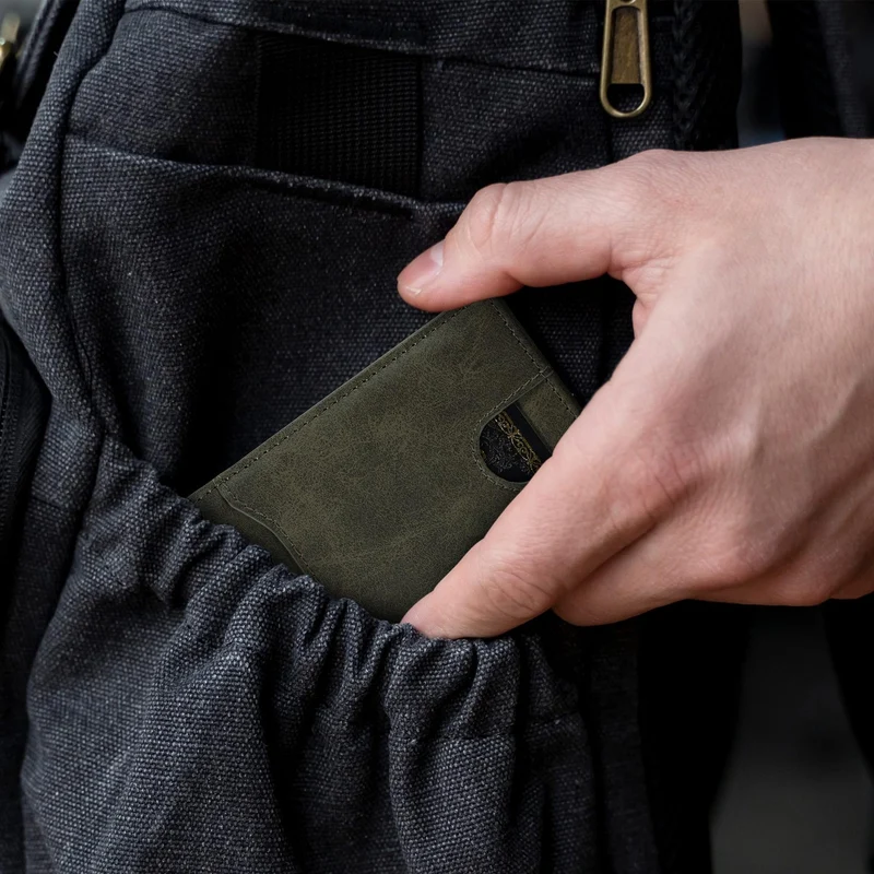 Slim RFID Schutz Leder Geldbörse Karnz