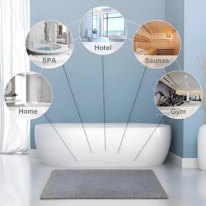 Rutschfeste Duschmatte 40x60 & 50x80 cm – Weiche PVC-Matte für sicheres Duschen im Badezimmer