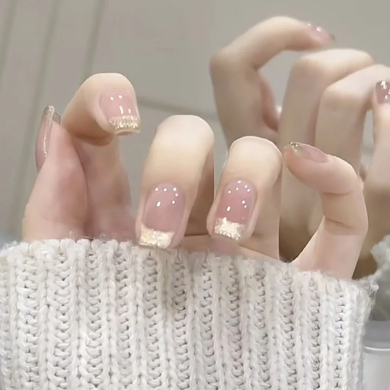 Elegante Glitzer Tipp Aufklebenägel Karnz