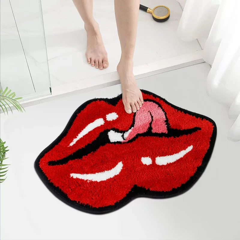 Fun Lip-Shaped Bath Mat Stornfield