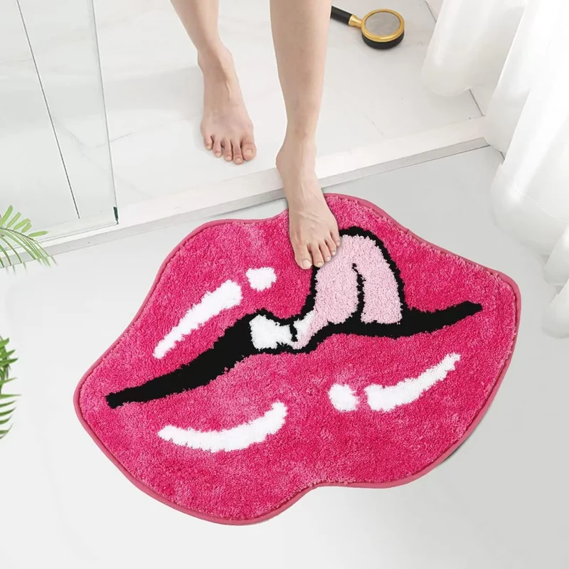 Fun Lip-Shaped Bath Mat Stornfield