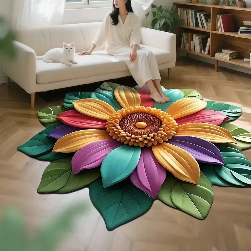 Floral-Themed Memory Foam Area Rug Stornfield