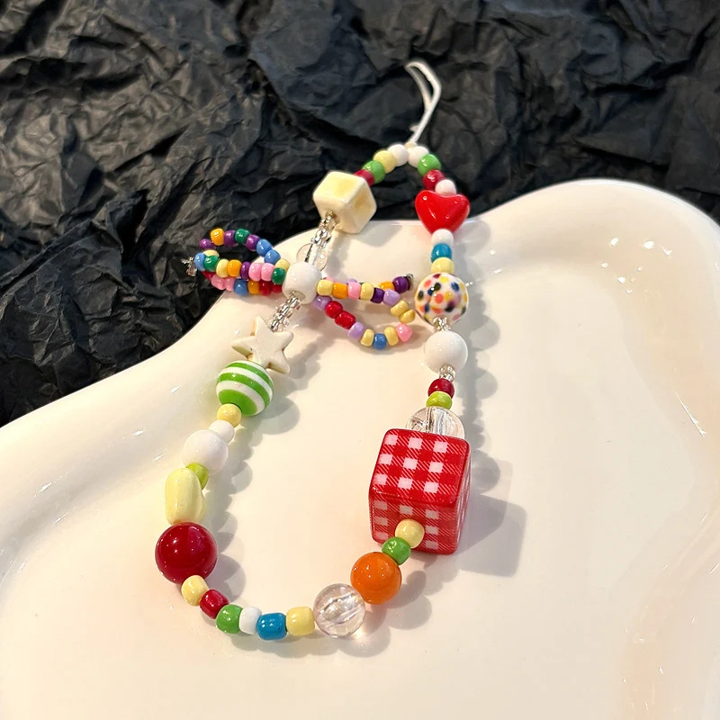 Bunte Perlen Charme Handy Schnur Karnz