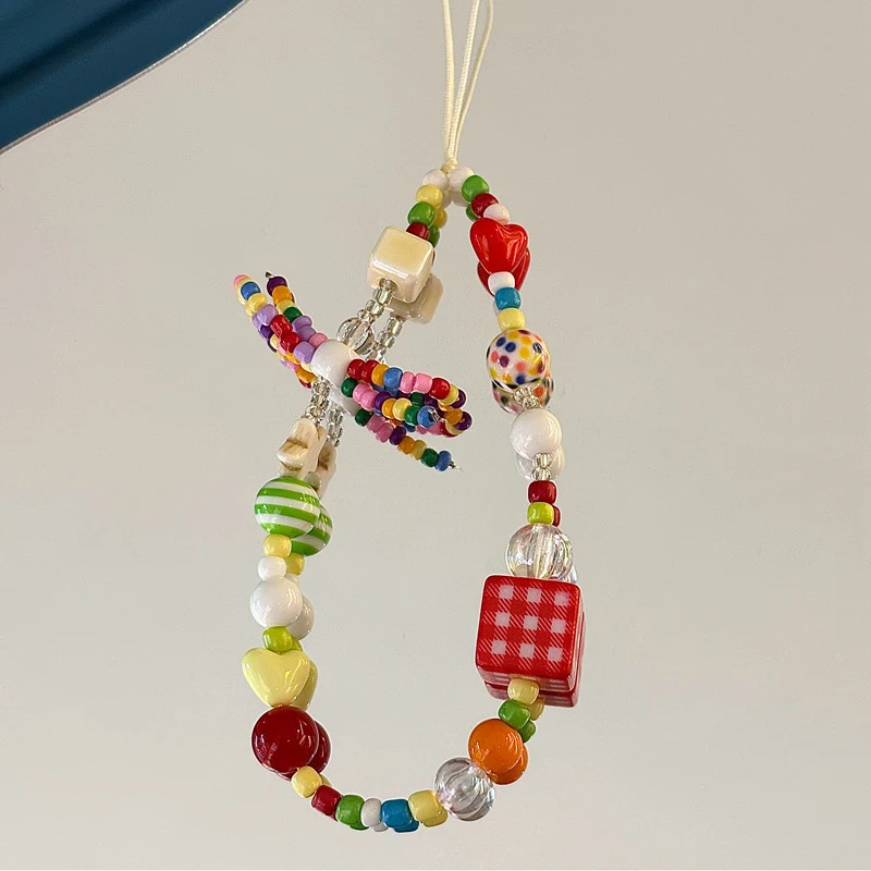 Bunte Perlen Charme Handy Schnur Karnz
