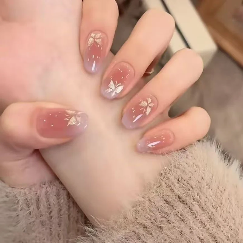 Floral Glitter Press-On Nail Art Stornfield