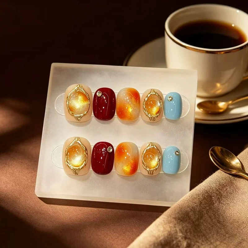 Embedded Gemstone Nail Art Stornfield