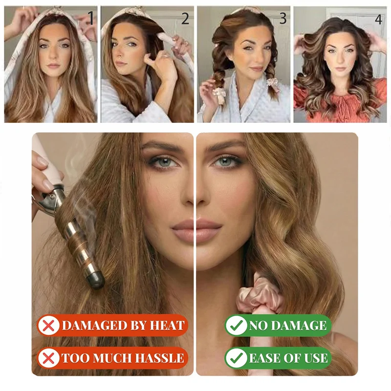 Hitzefreies Locken-Set mit Haarband und Zubehör