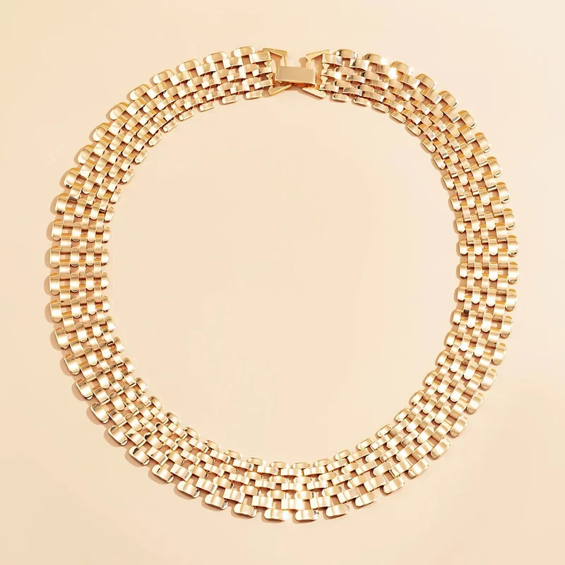 Karnz | Breite Fluss Flachkette Choker Halskette