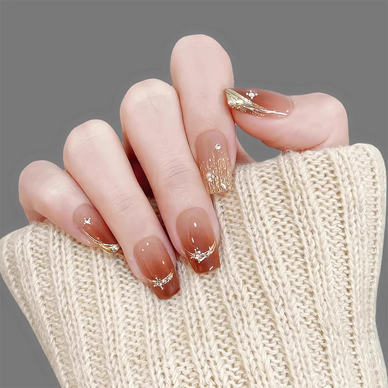 Elegant Glittering Press-On Nail Art Stornfield