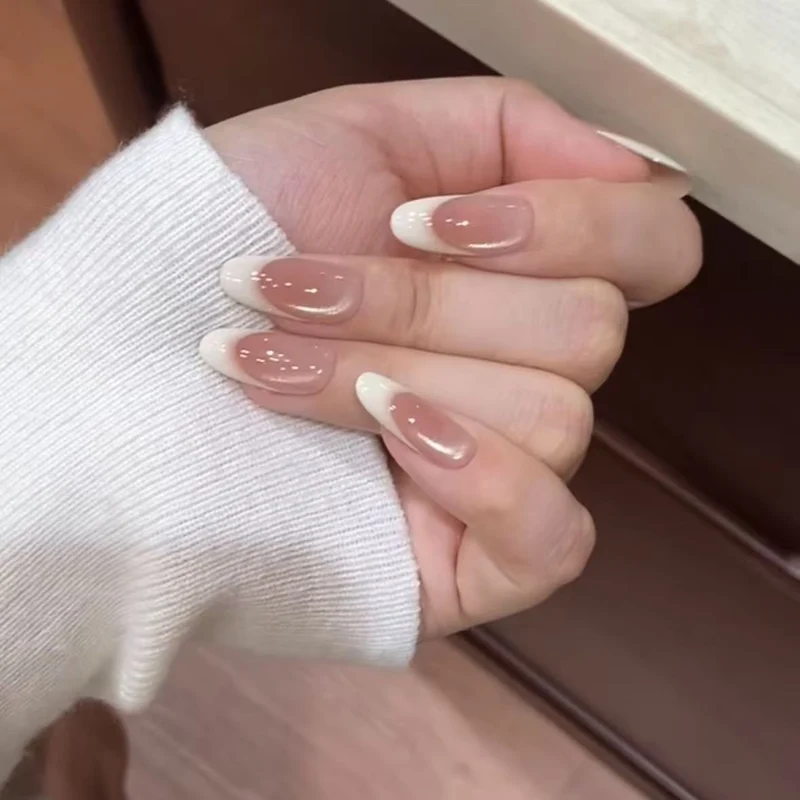 Elegant French Tip Press-On Nail Set Stornfield