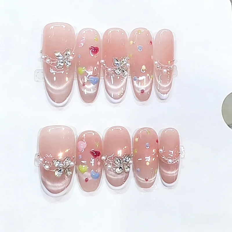 Decorative Floral Press-On Nail Set Stornfield
