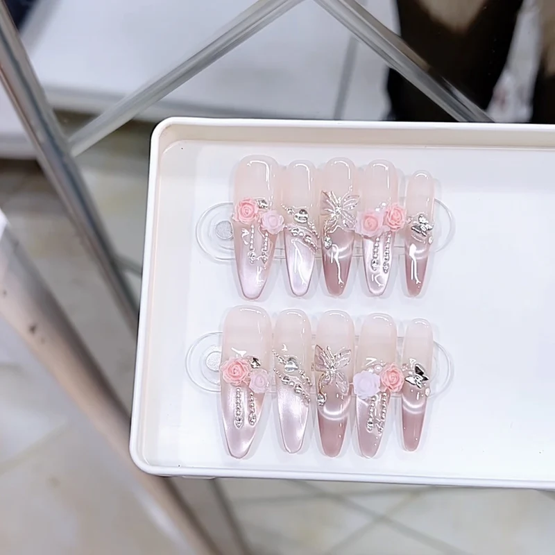 Decorative Floral Press-On Nail Set Stornfield 1787296116