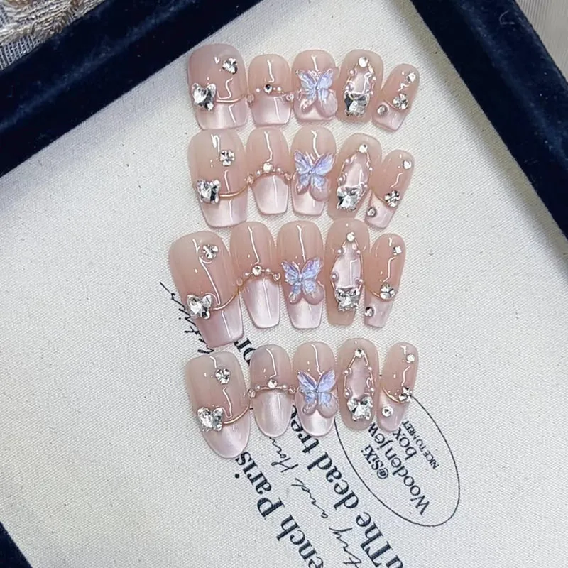 Decorative Butterfly-Inspired Press-On Nails Stornfield