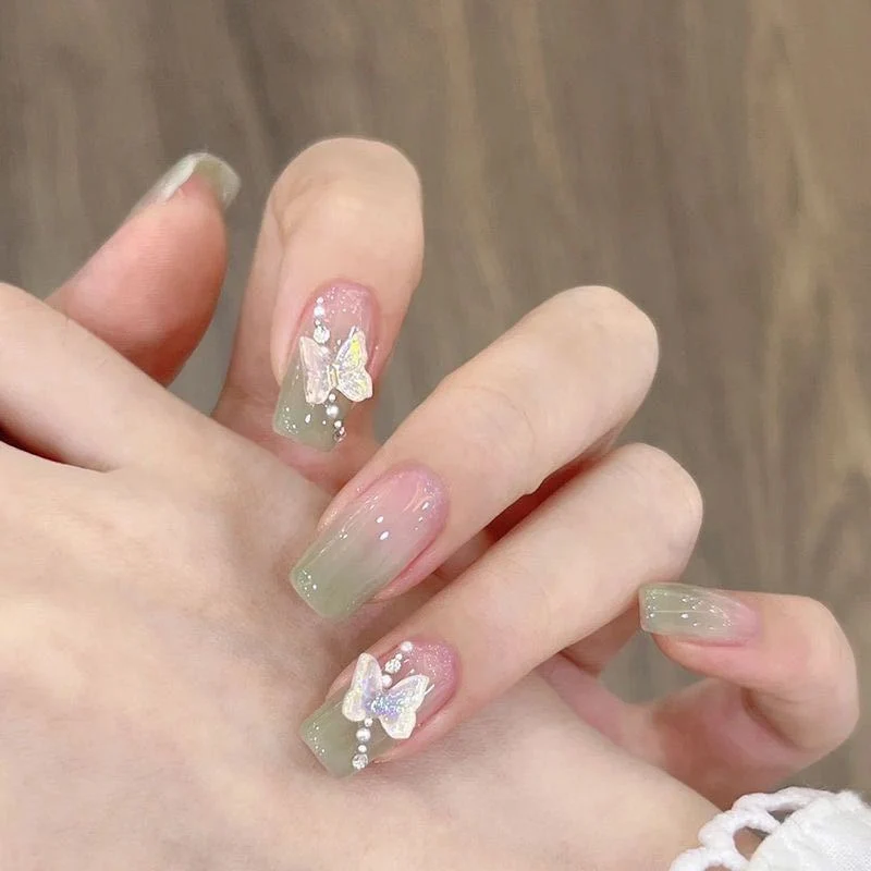 Decorative Butterfly-Design Press-On Nails Stornfield
