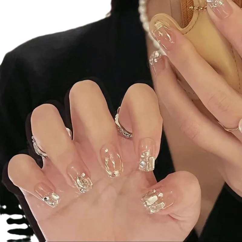 Crystal-Enhanced Press-On Nail Set Stornfield