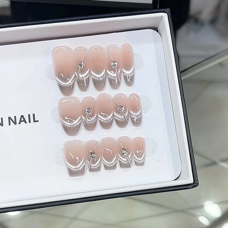 Crystal-Embellished Press-On Nail Set Stornfield