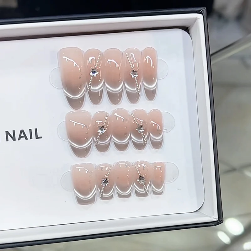 Crystal-Embellished Press-On Nail Set Stornfield