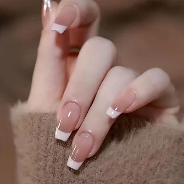 Classic French Tip Press-On Nails Stornfield