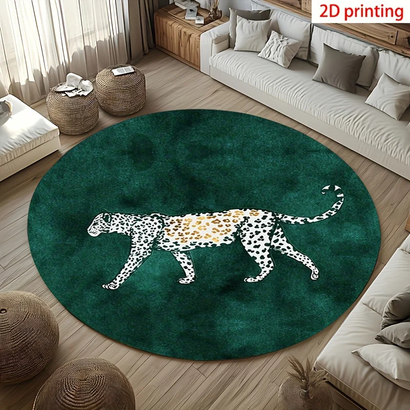 Künstlerischer Leoparden-Print runder Fußmatte
