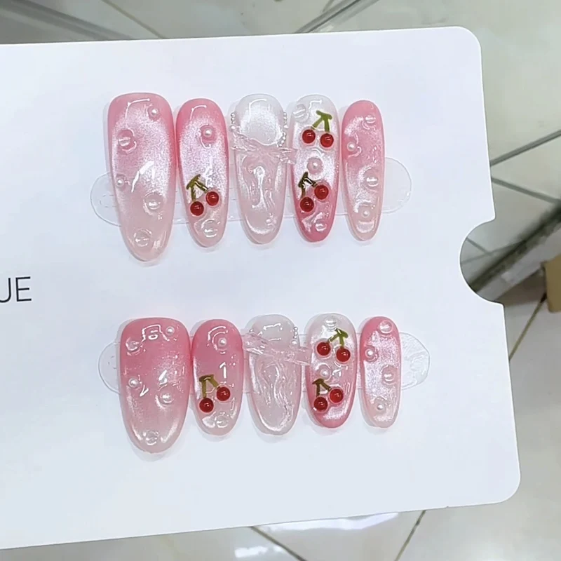 Cherry-Themed Decorative Press-On Nail Set Stornfield