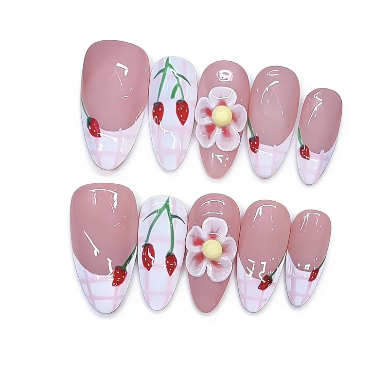 Cherry Blossom-Themed Artistic Press-On Nails Stornfield