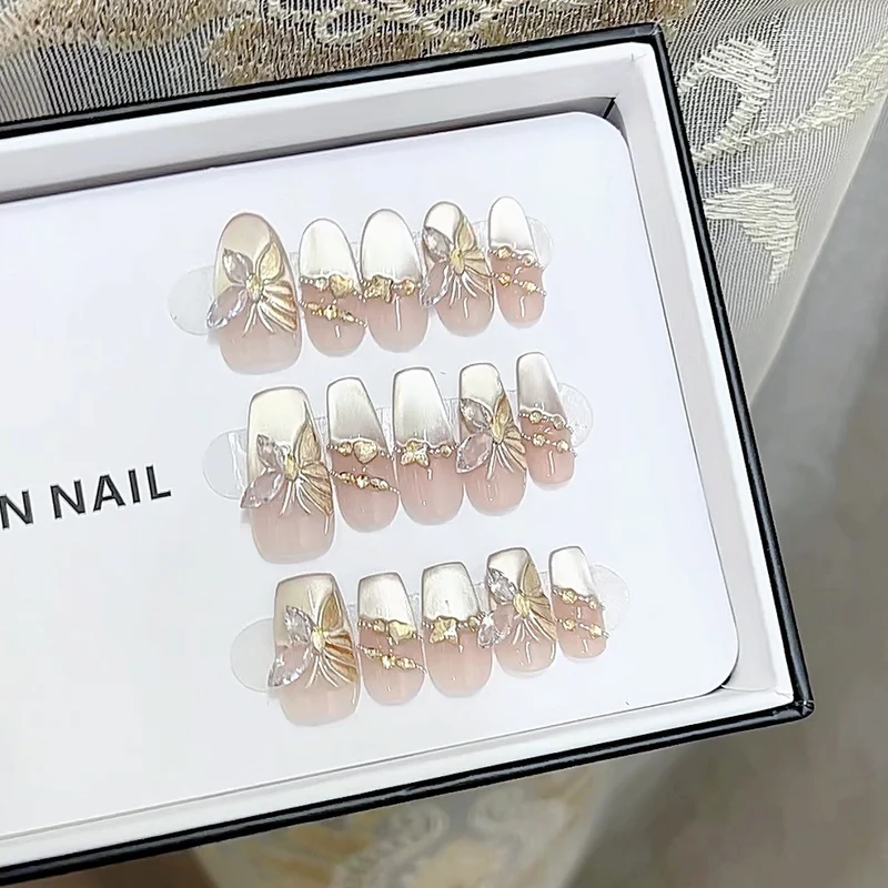 Butterfly-Inspired Luxury Press-On Nail Set Stornfield