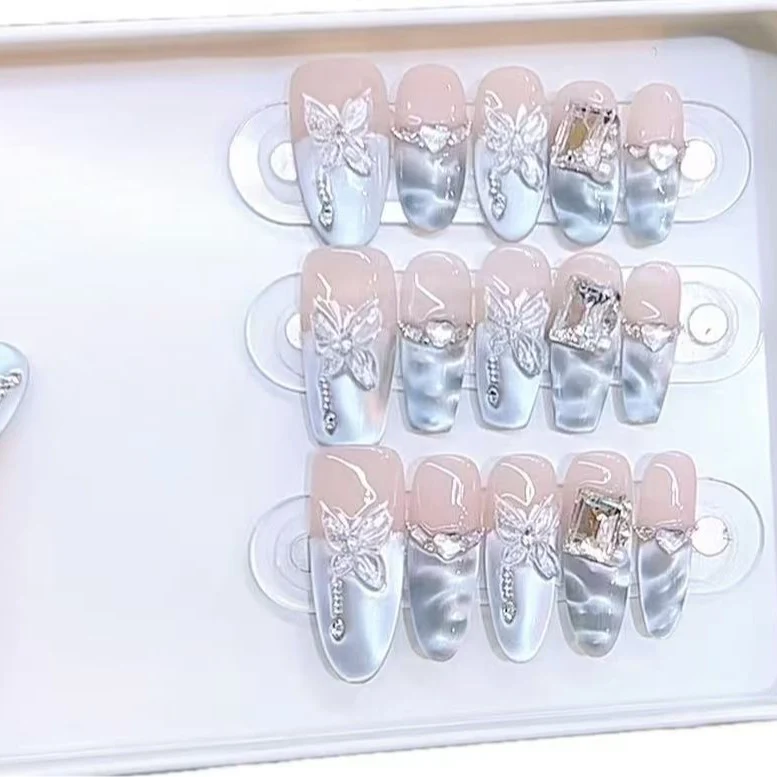 Butterfly-Embellished Press-On Nail Set Stornfield