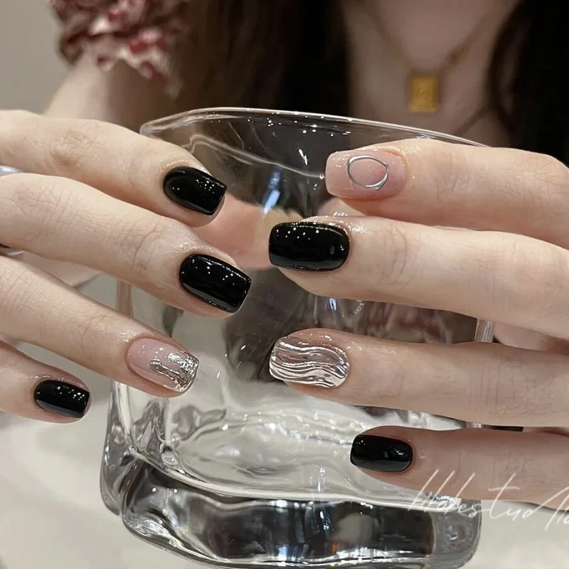 Artistic Textured Press-On Nail Set Stornfield