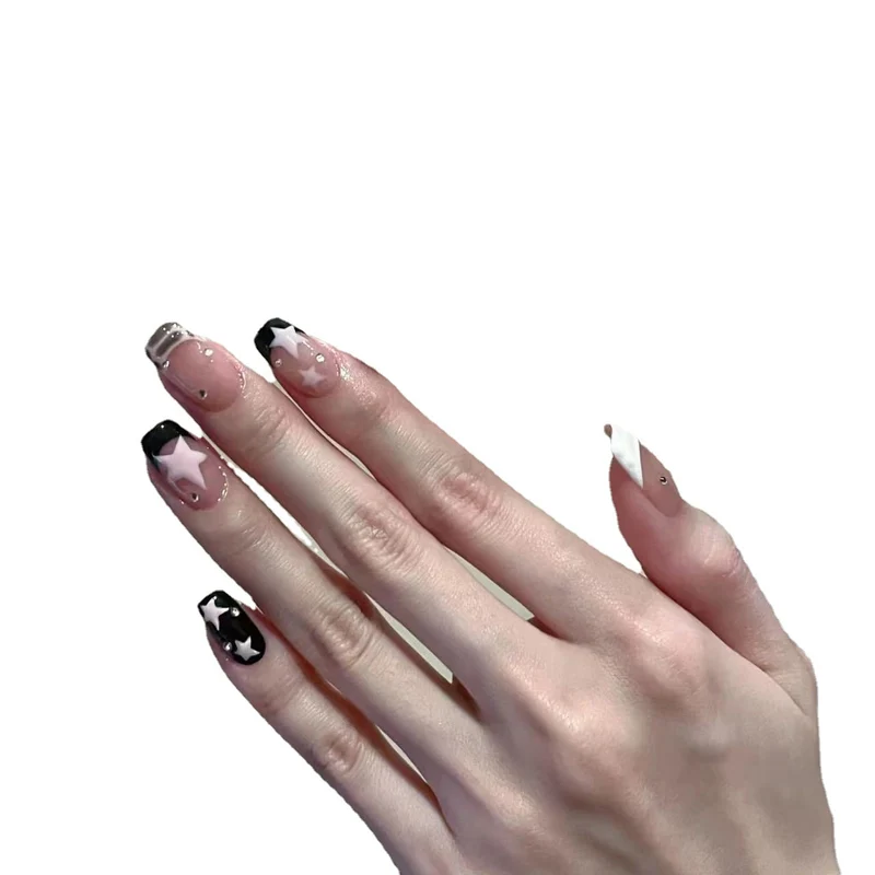 Artistic Star-Design Press-On Nail Set Stornfield