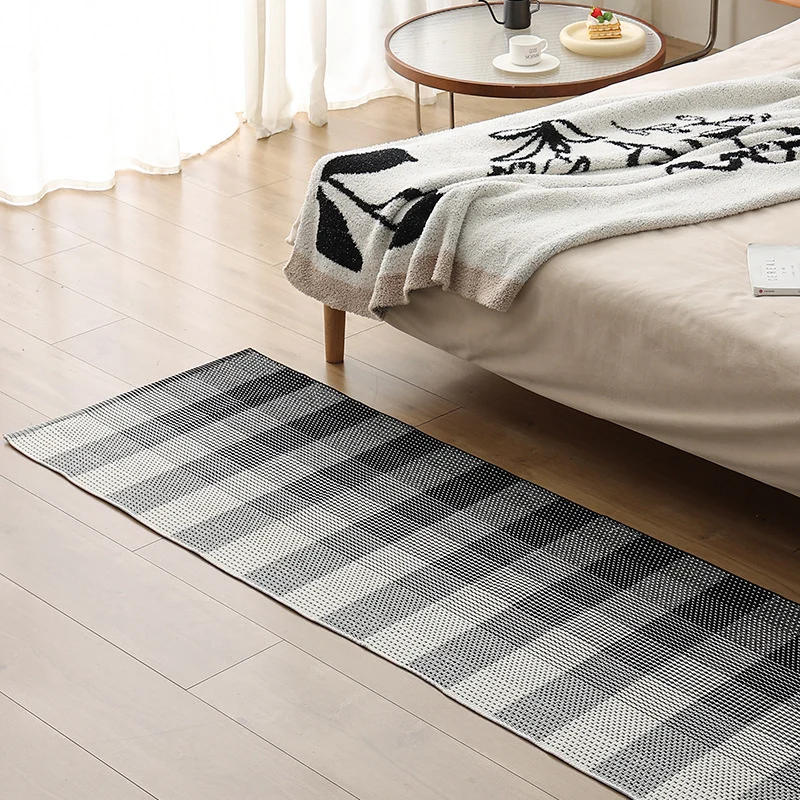 Flat woven bed runner and carpet runner with vibrant checked design Stornfield