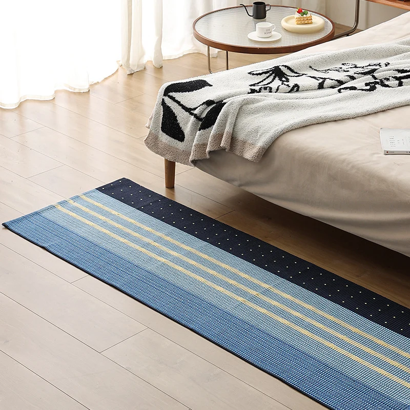 Flat woven bed runner and carpet runner with vibrant checked design Stornfield