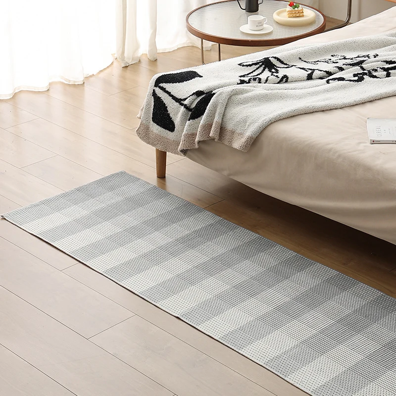 Flat woven bed runner and carpet runner with vibrant checked design Stornfield