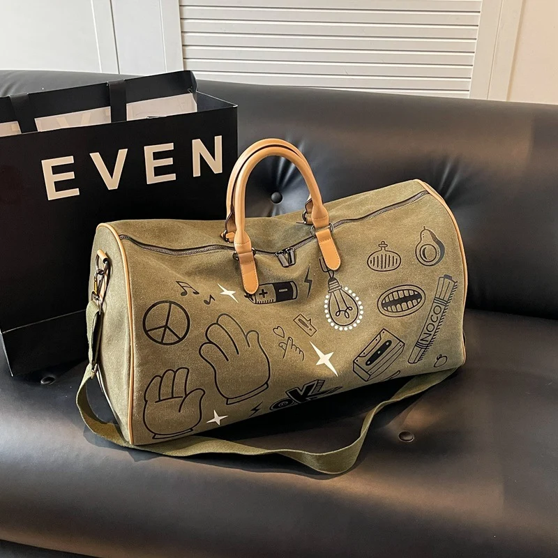 Stylischer illustrierter Canvas-Duffle-Bag Karnz