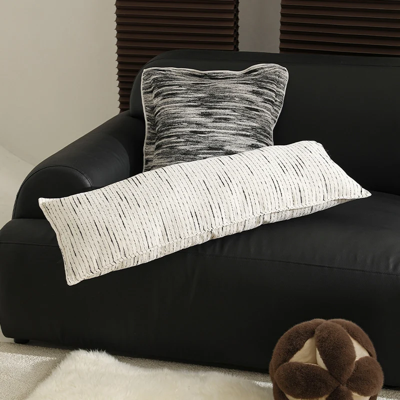 Decorative cotton-linen cushion cover with fine stripe texture Stornfield