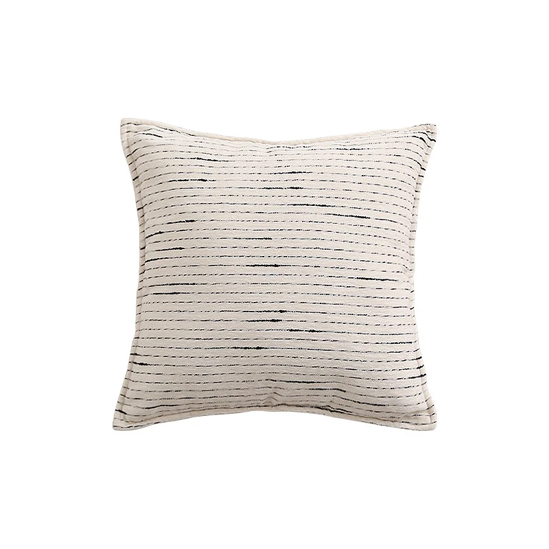 Decorative cotton-linen cushion cover with fine stripe texture Stornfield