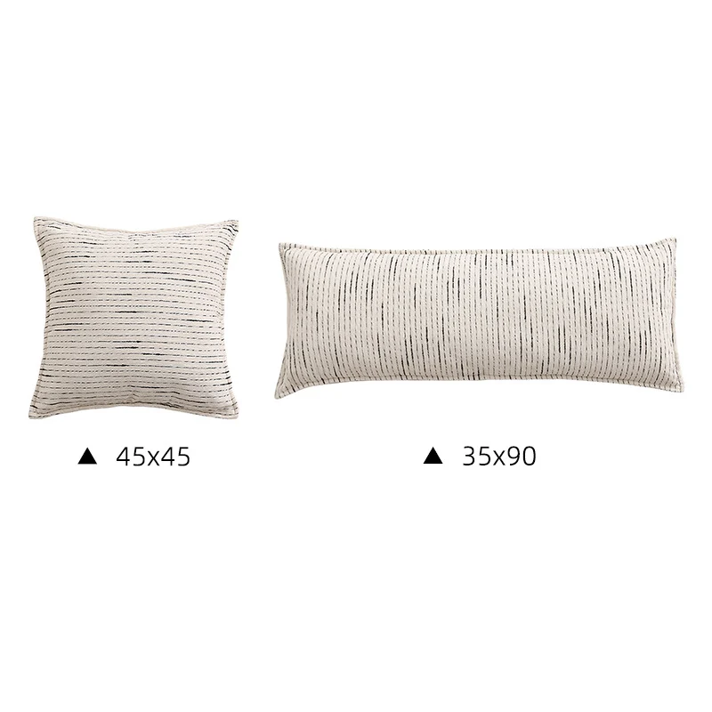 Decorative cotton-linen cushion cover with fine stripe texture Stornfield