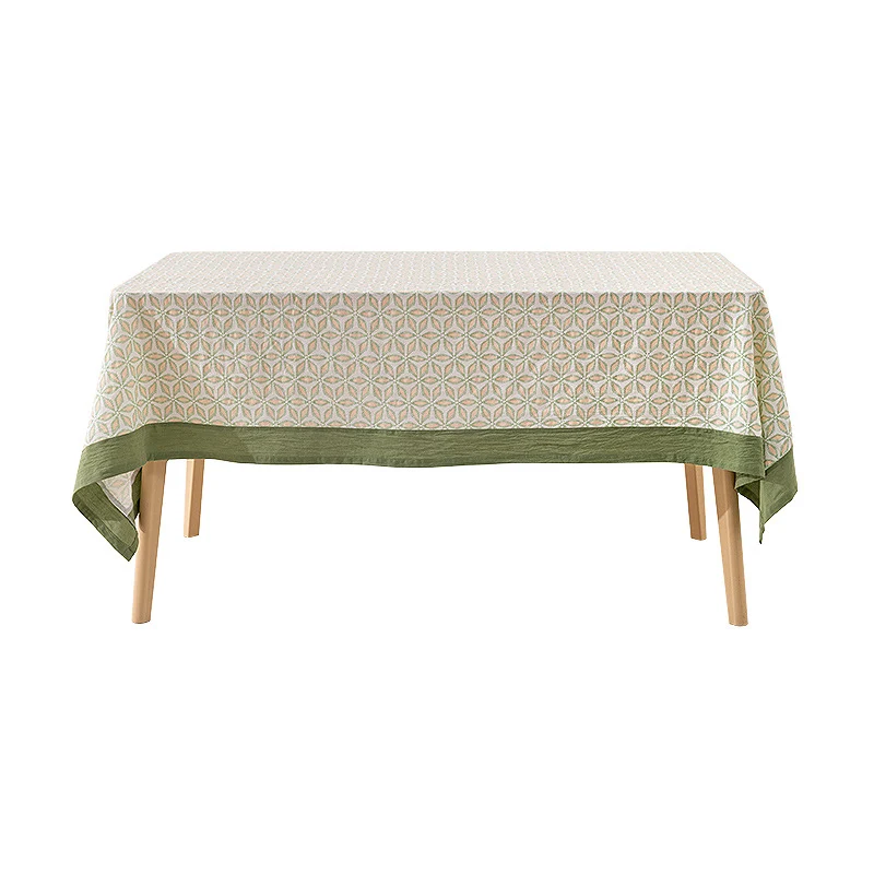 Cotton tablecloth with graphic all-over pattern and contrasting hem edge Stornfield