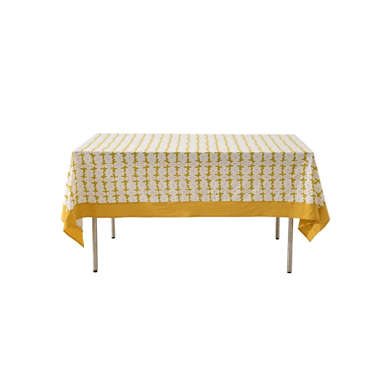 Cotton tablecloth with graphic all-over pattern and contrasting hem edge Stornfield